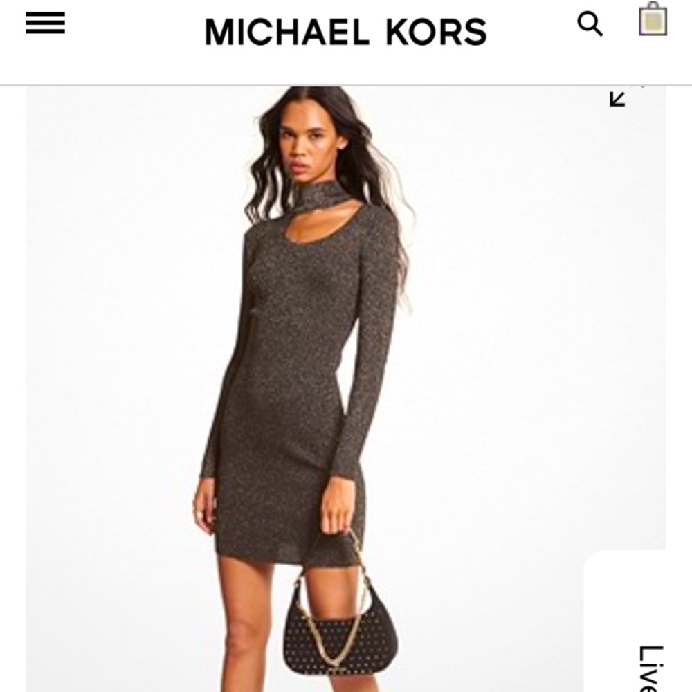 - 💫Michael Kors Black gold Long Sleeve Dress